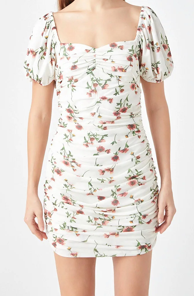 ROSE GARDEN RUCHED DRESS