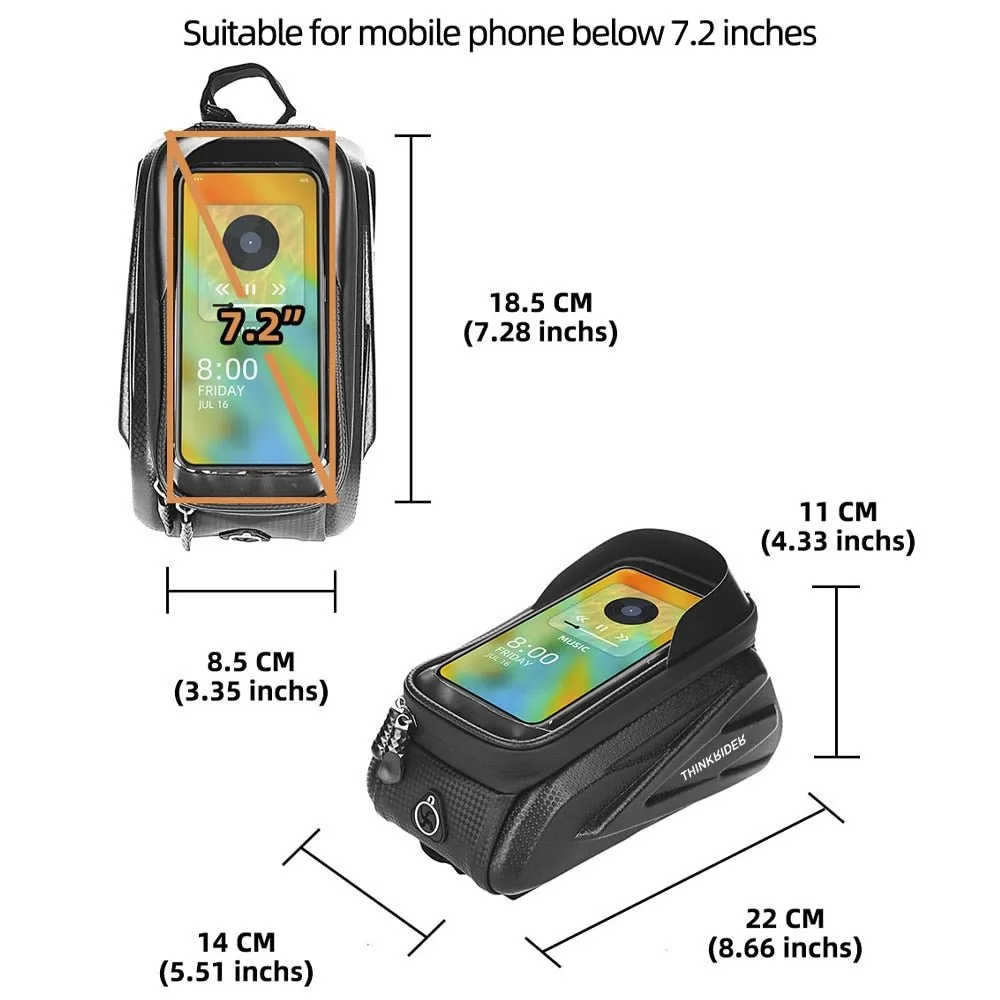 Sacoche de vélo de cadre avec étui pour écran tactile de 7 pouces 220g ThinkRider - THK-02