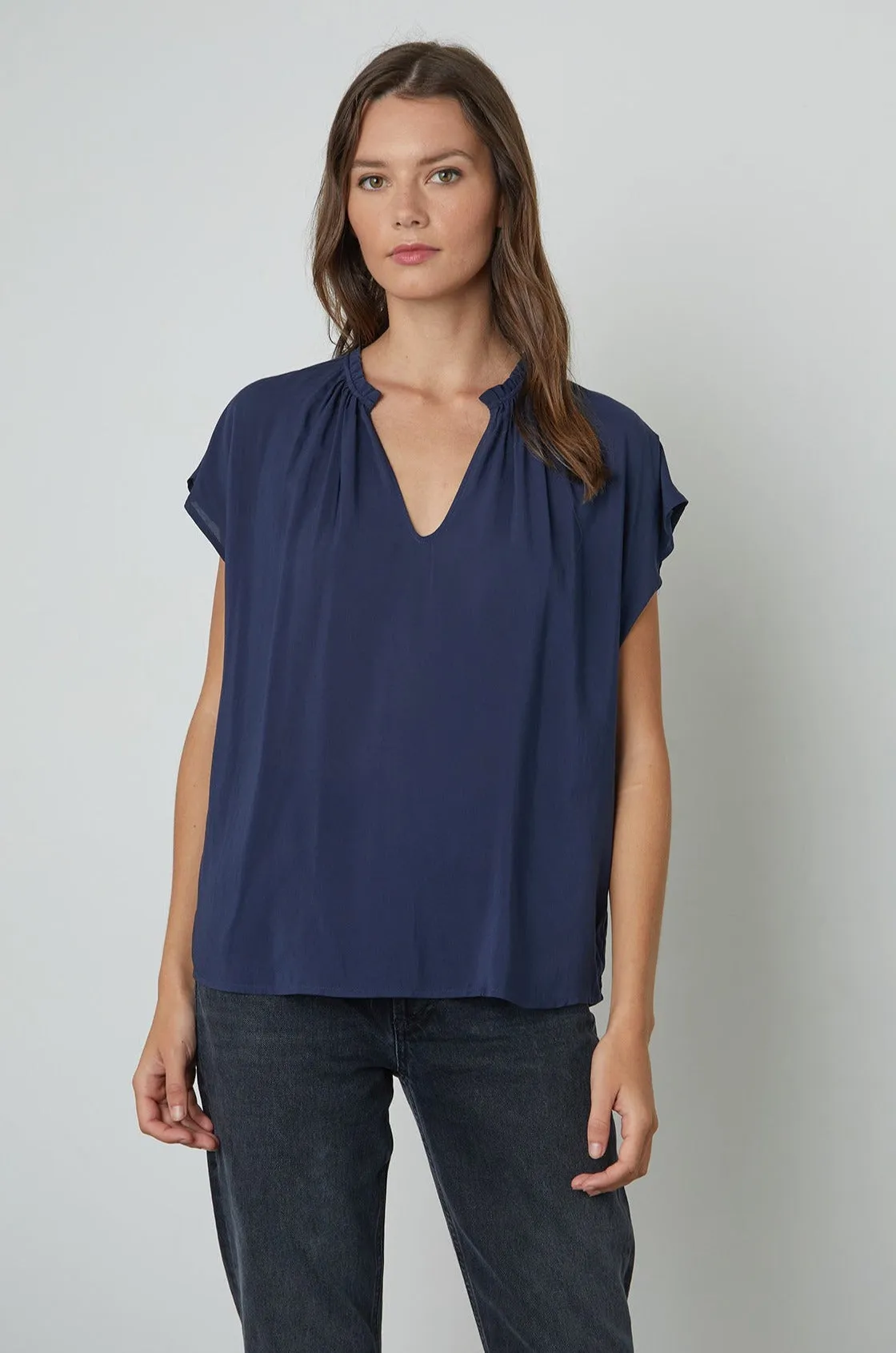 SARENA CAP SLEEVE BLOUSE