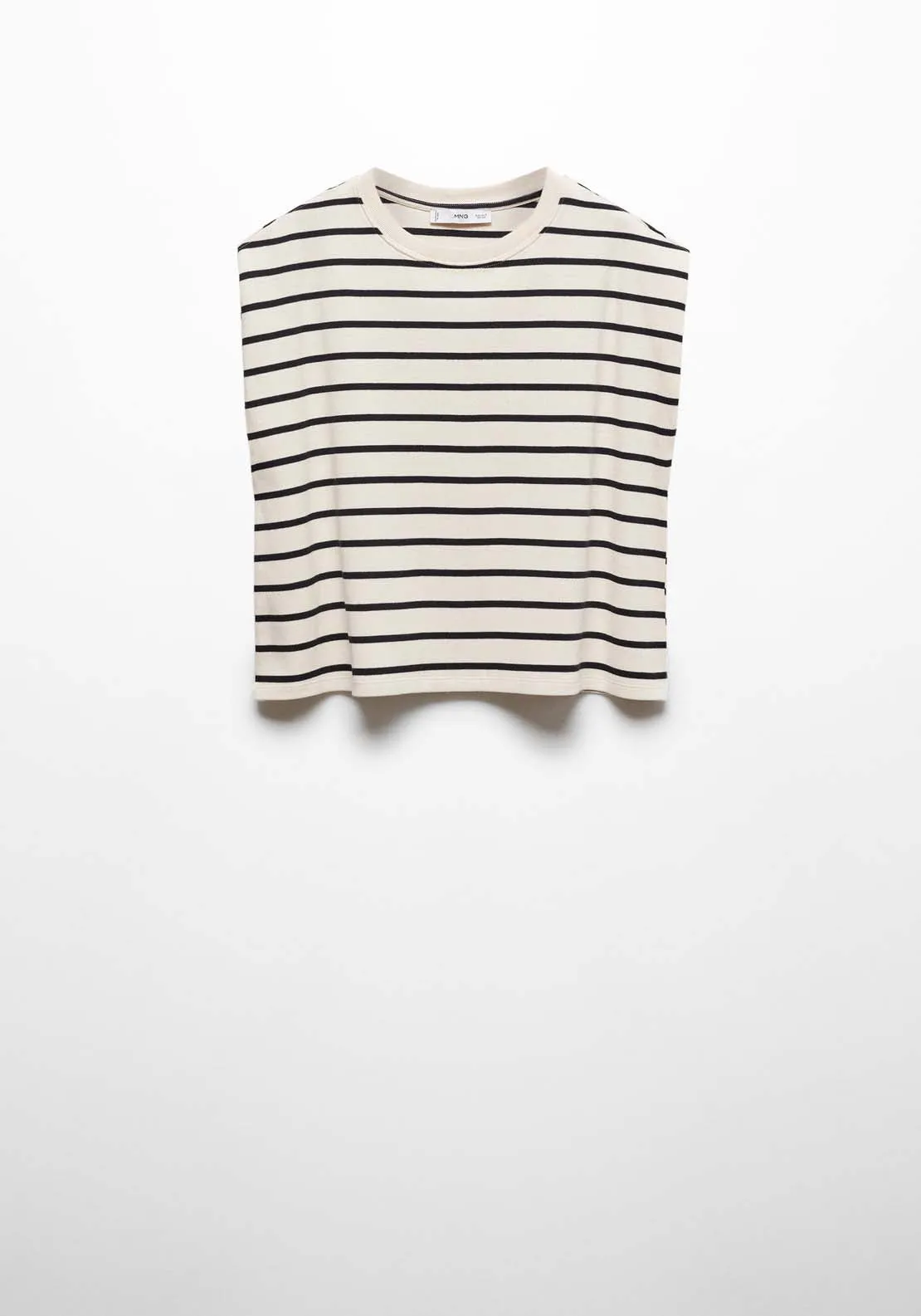 Shoulder pad stripped t-shirt