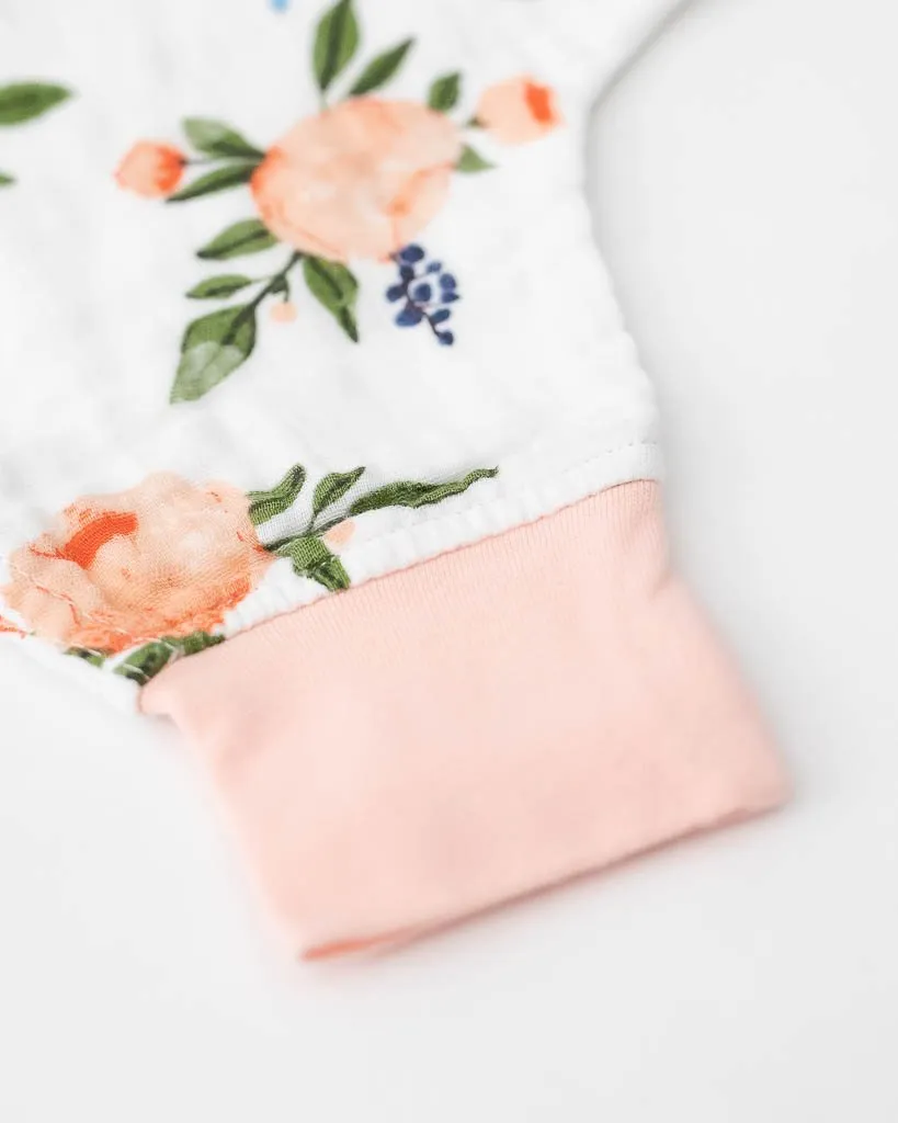 Sleep Romper, Watercolor Roses