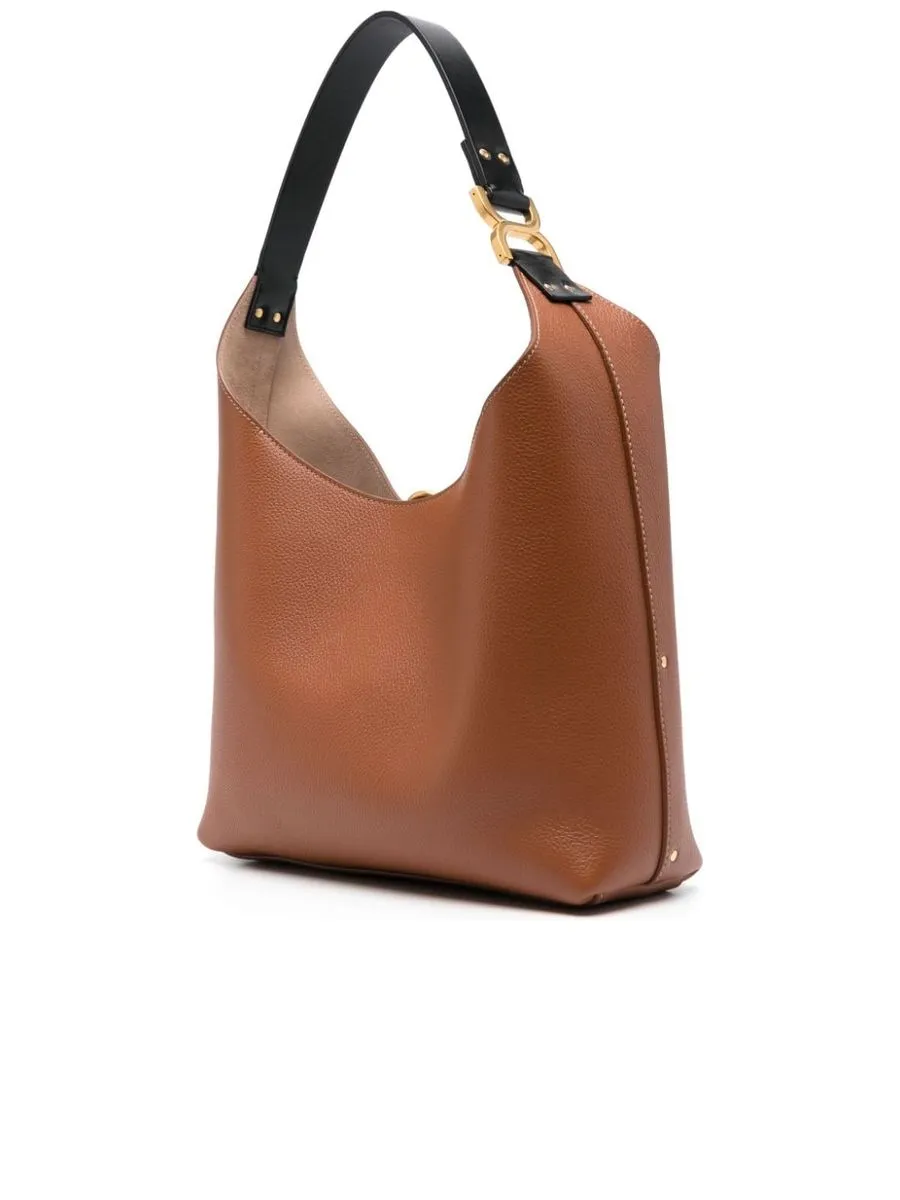 Small Marcie Hobo Bag in Grained Leather