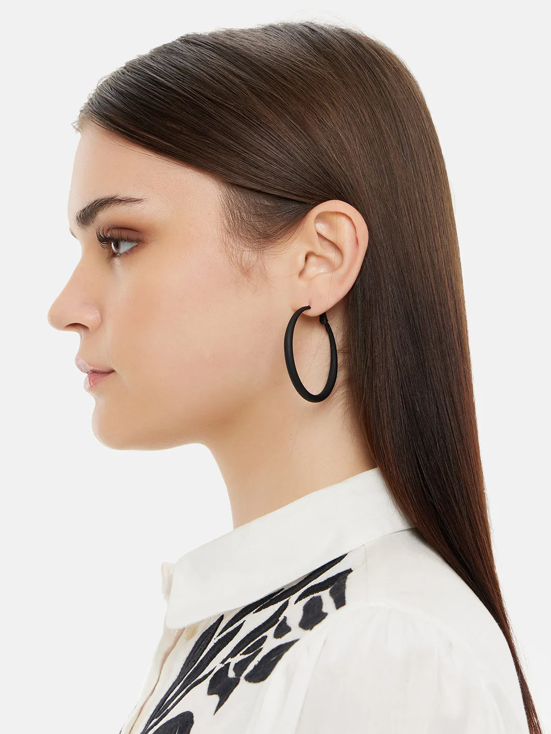 Solid Matte Hoop Earrings