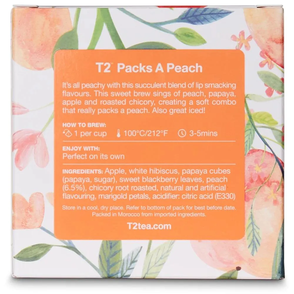 T2 Packs A Peach Teabag 10 Pack Tea Box of 6