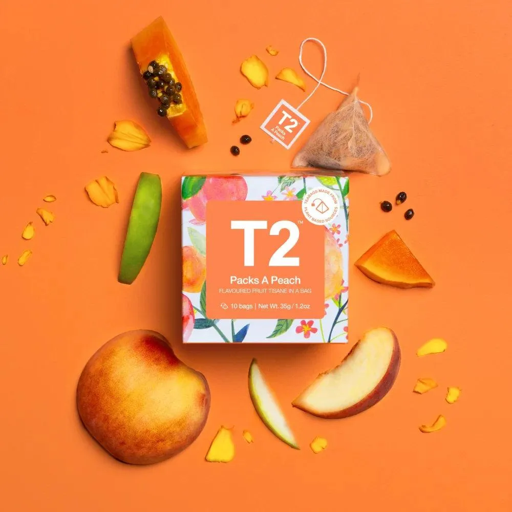 T2 Packs A Peach Teabag 10 Pack Tea Box of 6