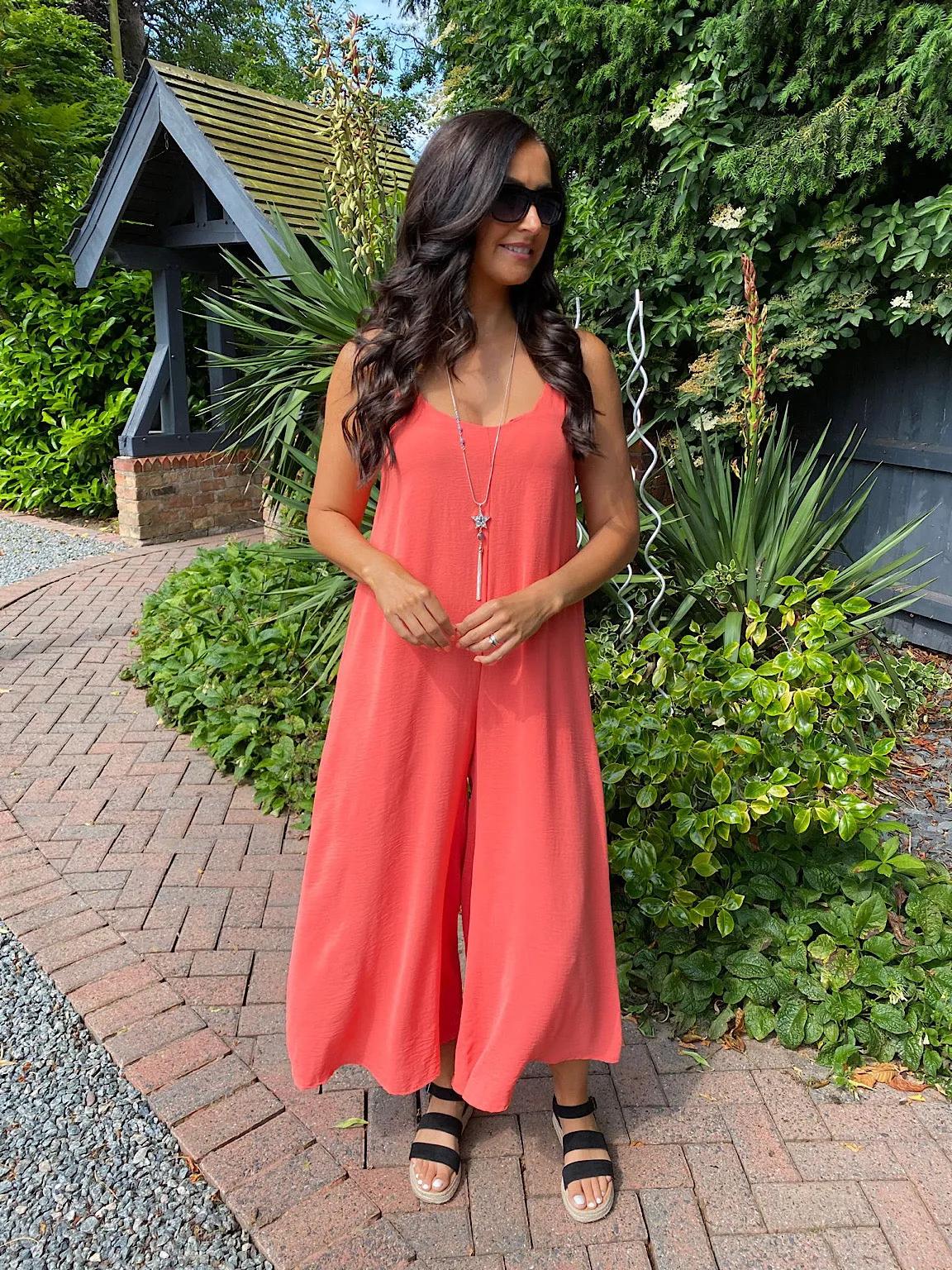 Textured Wide Leg Jumpsuit Coralie