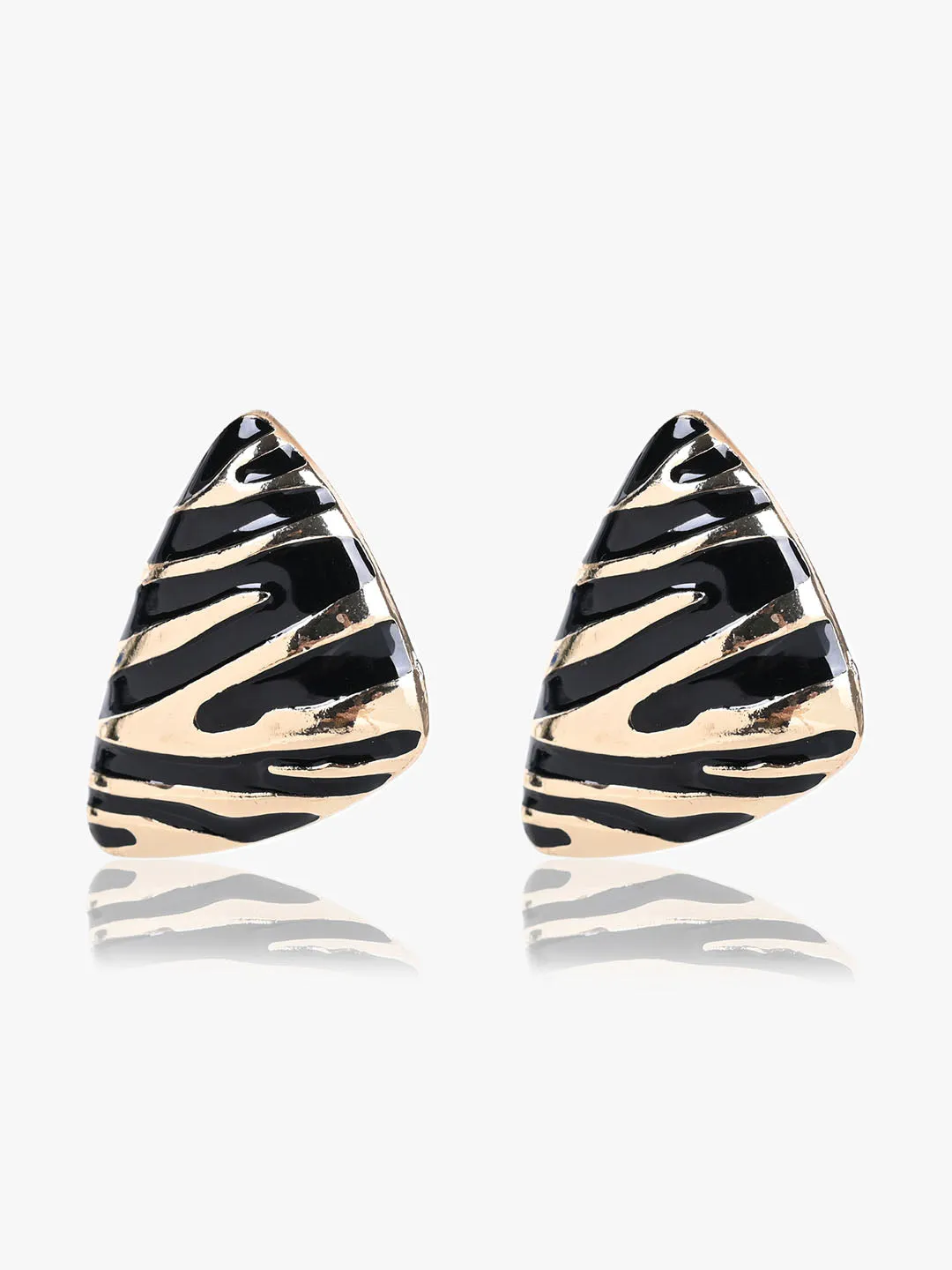 Triangle Stripe Studd Earrings