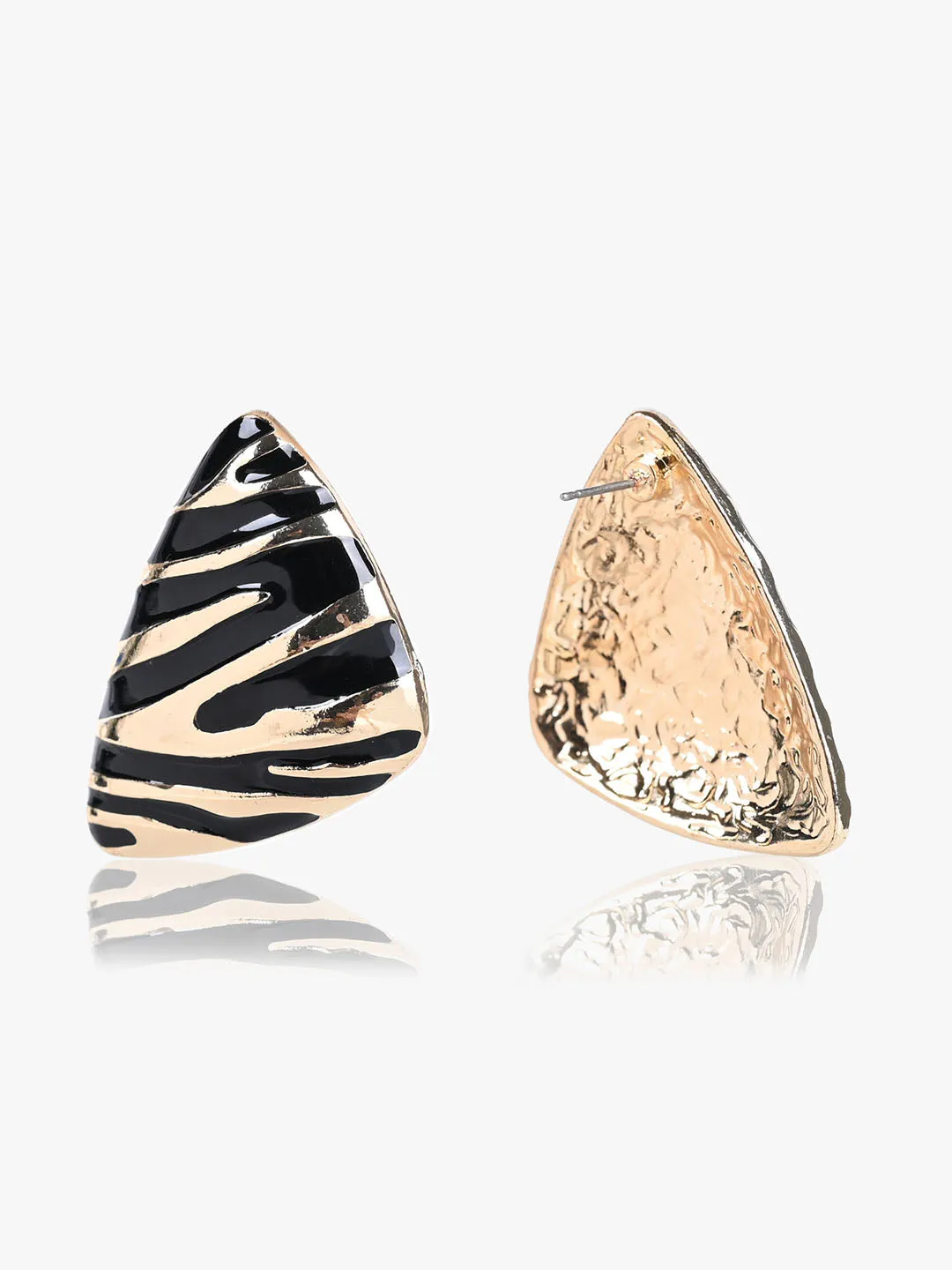 Triangle Stripe Studd Earrings