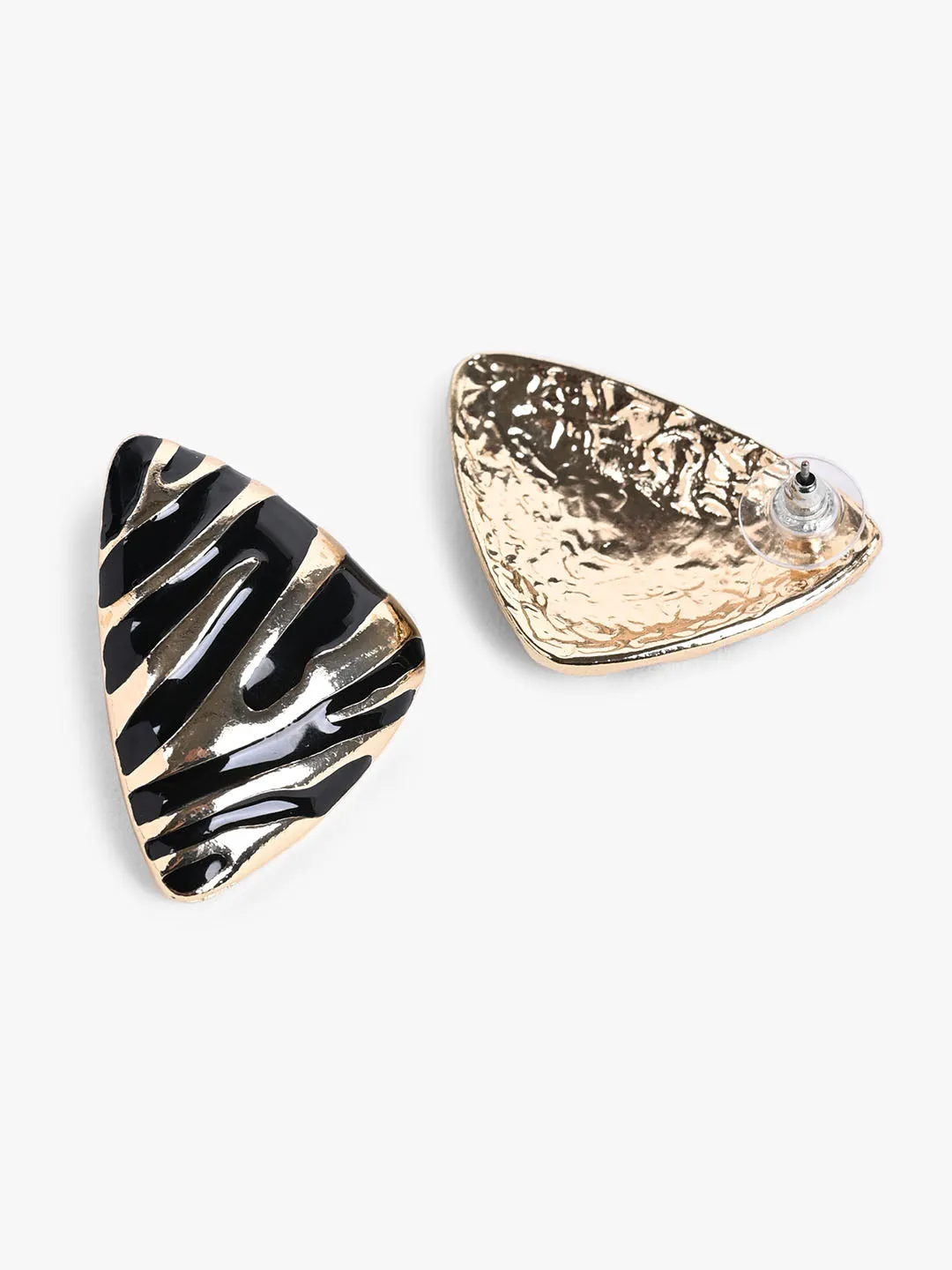 Triangle Stripe Studd Earrings