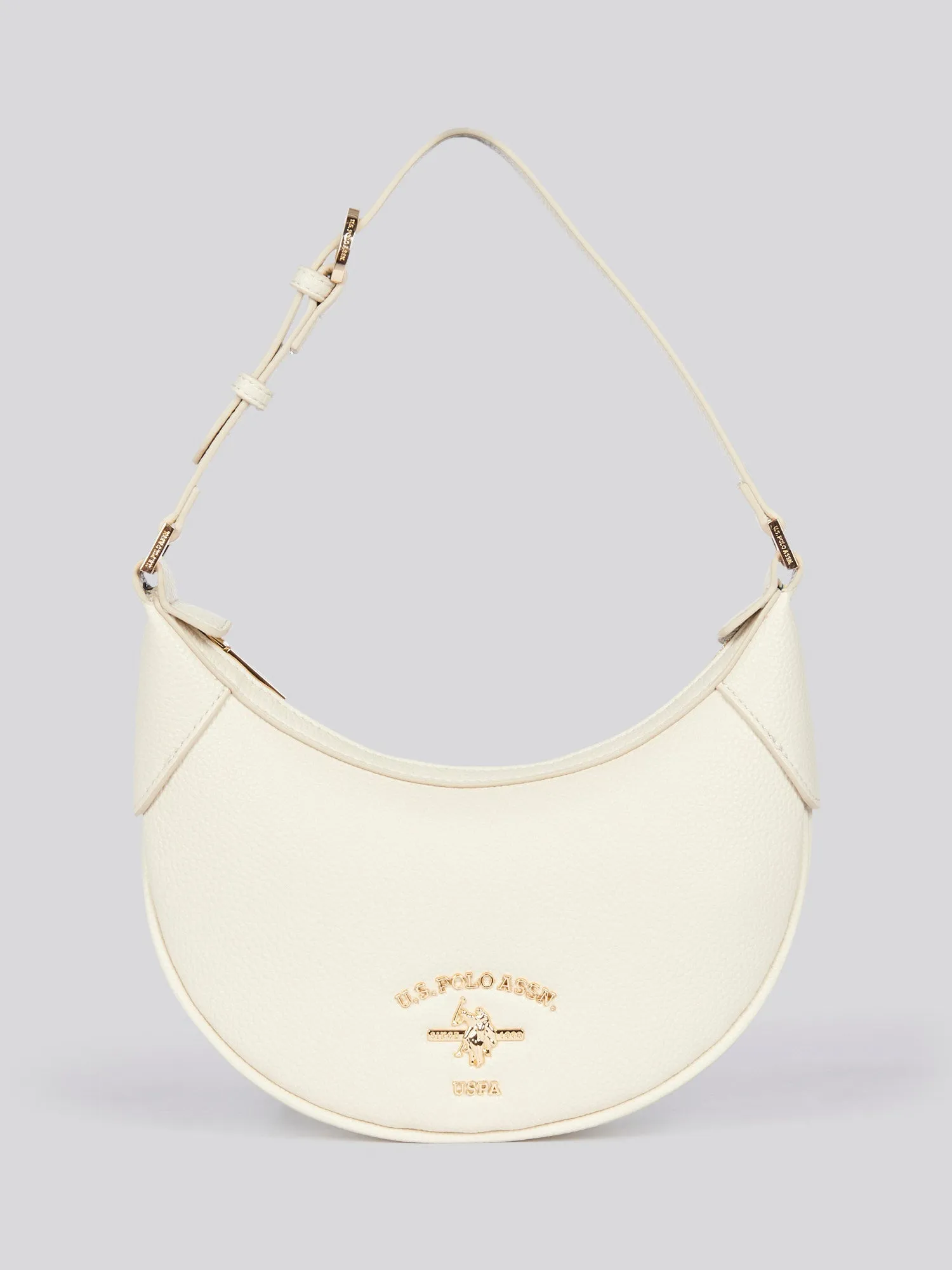 U.S. Polo Assn. Womens Stanford Small Hobo Bag in Off White