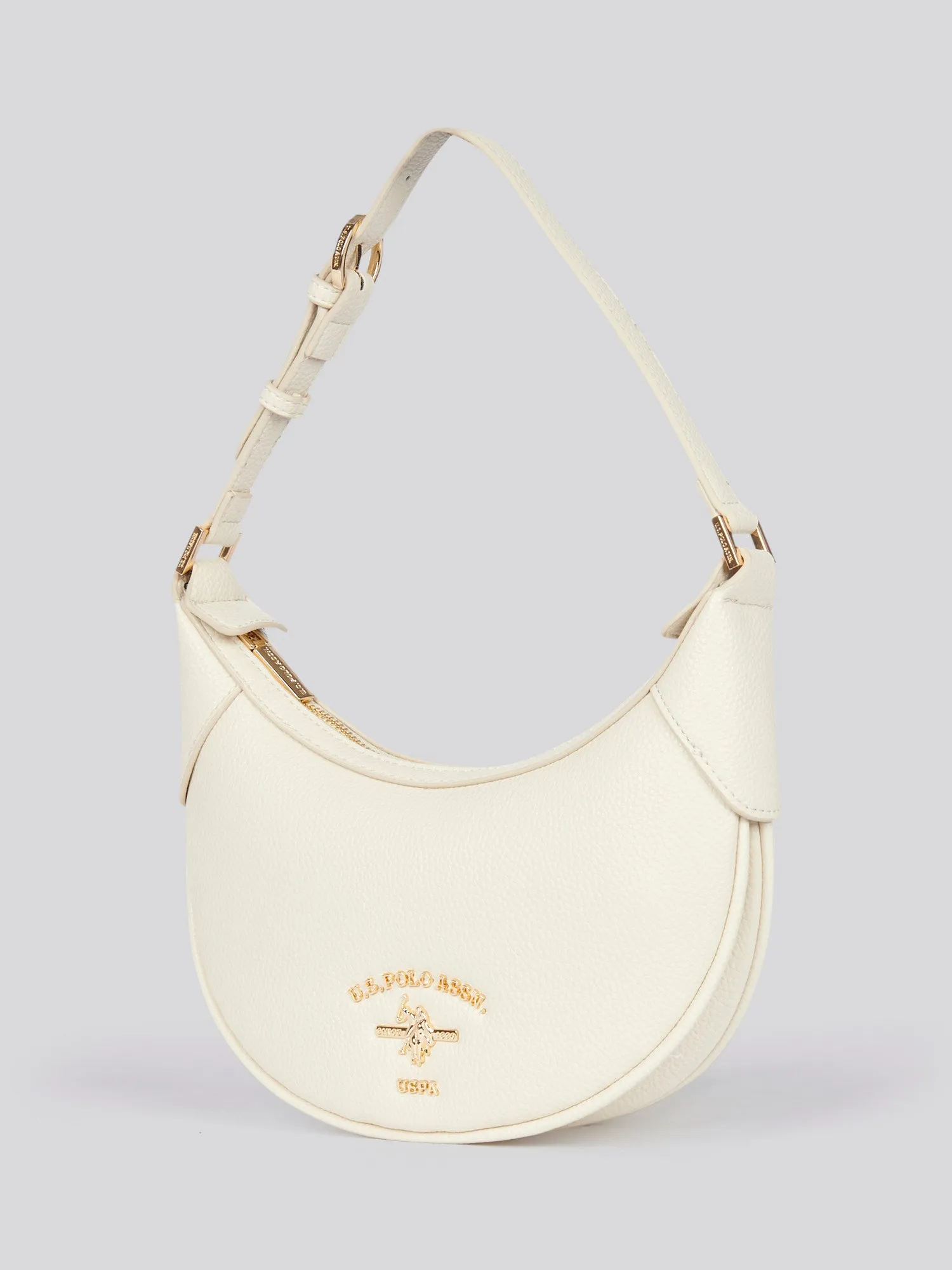 U.S. Polo Assn. Womens Stanford Small Hobo Bag in Off White