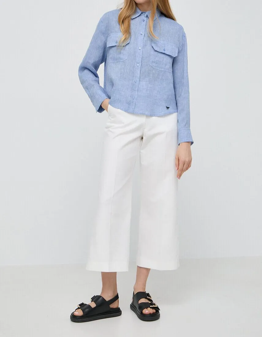 Weekend Max Mara  |Casual Style Linen Long Sleeves Plain Elegant Style