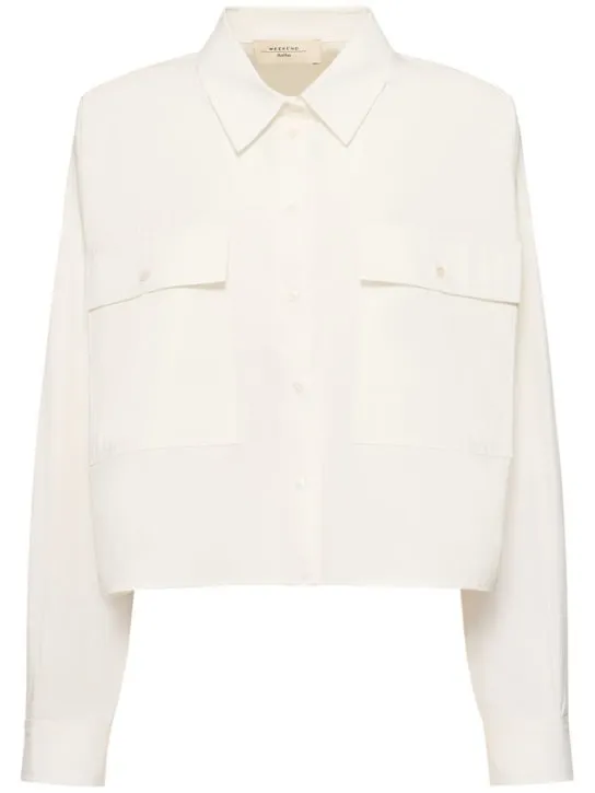 Weekend Max Mara  |Casual Style Long Sleeves Plain Cotton Party Style