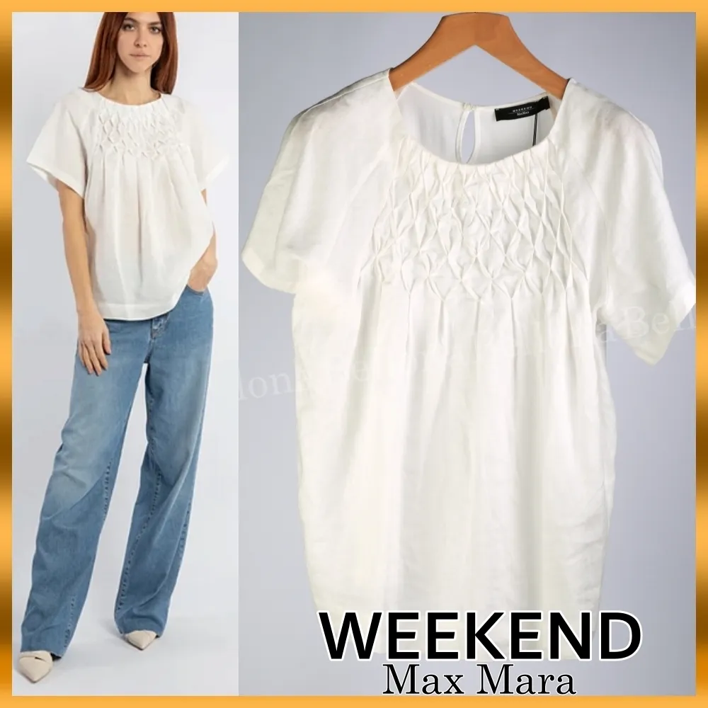 Weekend Max Mara  |Casual Style Short Sleeves Party Style Elegant Style