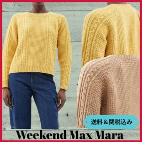 Weekend Max Mara  |Crew Neck Casual Style Unisex Wool Street Style Long Sleeves