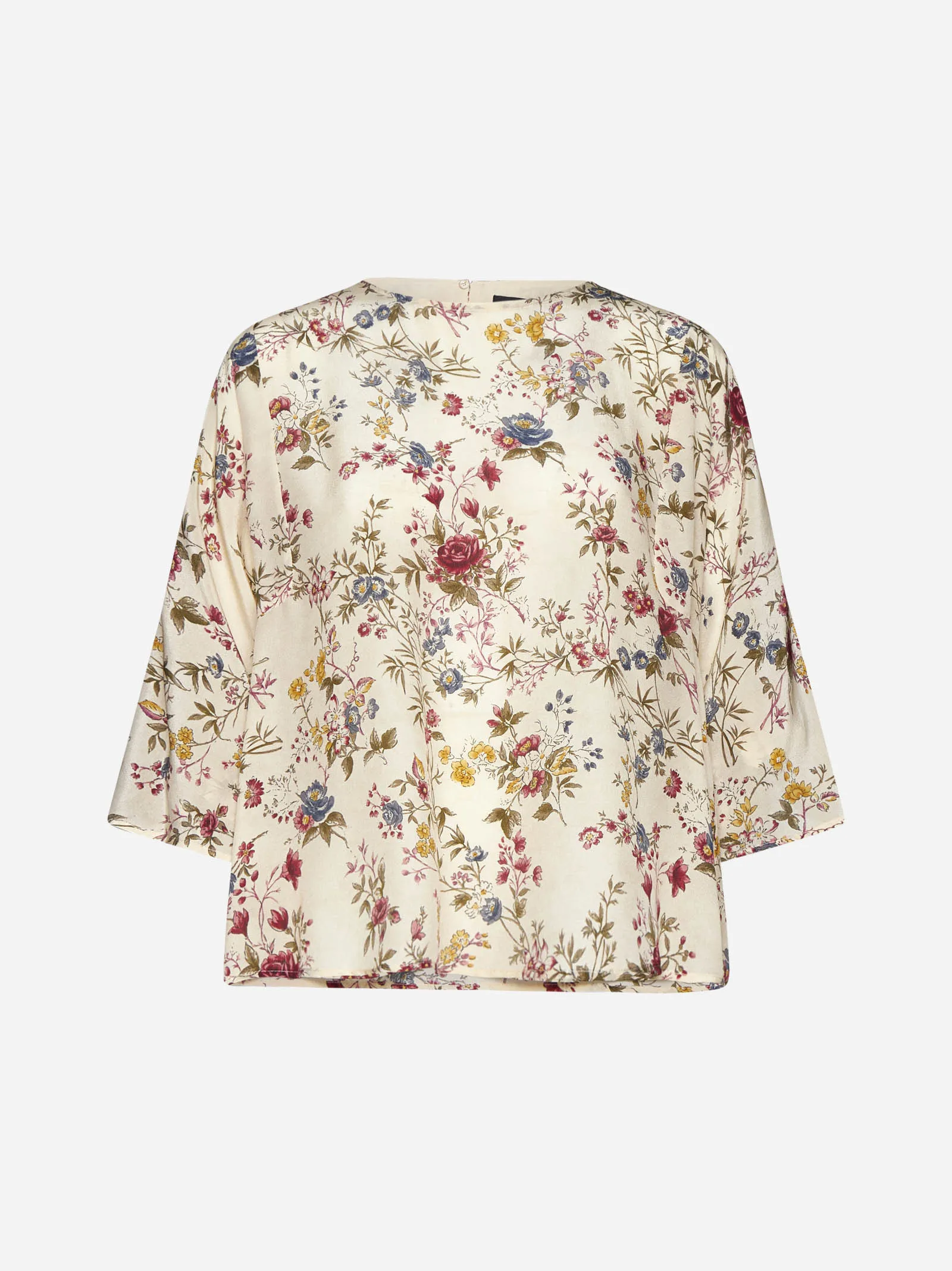 Weekend Max Mara  |Flower Patterns Casual Style Silk Street Style Long Sleeves