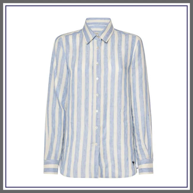 Weekend Max Mara  |Stripes Casual Style Linen Long Sleeves Office Style