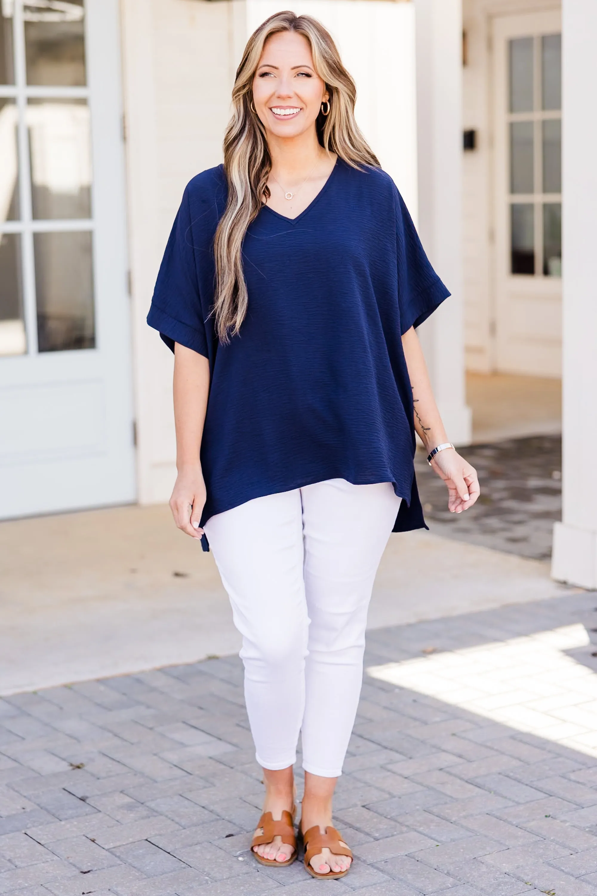 Weekend Wardrobe Top, Navy Blue