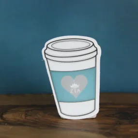 Zeta Tau Alpha Sticker - Coffee Cup